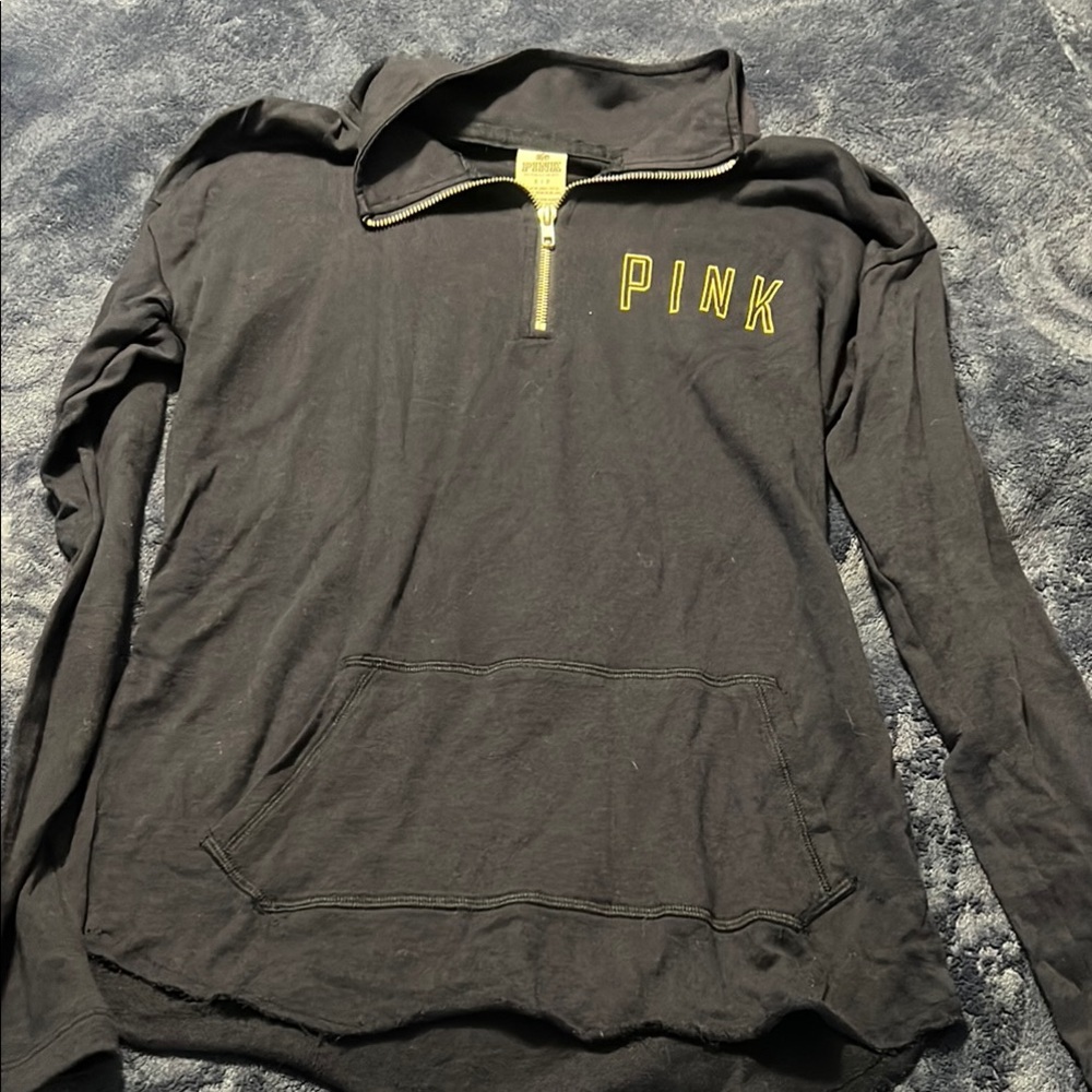 PINK Victoria's Secret Navy Quarter-Zip Pullover